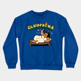 Funny Chubby Cleopatra Egyptian Queen Eating Funny Meme Crewneck Sweatshirt